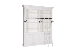 BALMORE, bookcase, white, 2 parts, with ladder