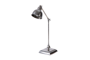 GEORGES, lampe de bureau, argenté antique
