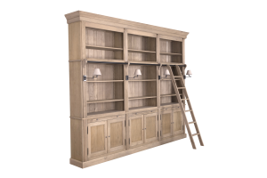 BALMORE, bookcase, weathered oak, 3 parts , with ladder