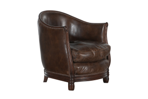 MELBURY, club armchair, dark brown, leather