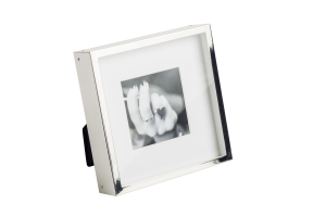 BOXS, picture frame, silver-plated and lacquered, 8x8