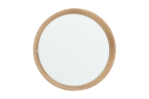 LUCENTE, mirror, oak, round, 33cm