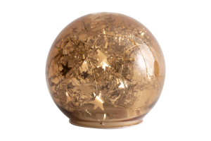 ORIO, palla deco di Natale, marrone, con led, 12cm