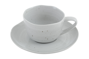 ALANAH, cup and saucer, ceramic, grey, 150ml