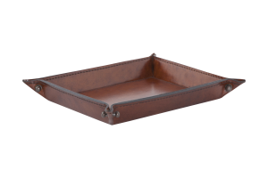 MANHATTAN, tray, brown leather, S
