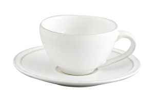 JILLE, cup and saucer, ceramic, white, S, 50ml