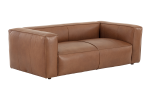 BAILEY, sofa, cognac brown, leather, two-seater