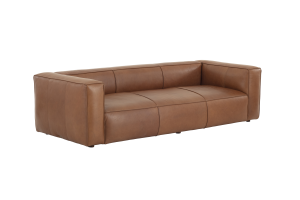 BAILEY, sofa, cognac brown, leather, three-seater