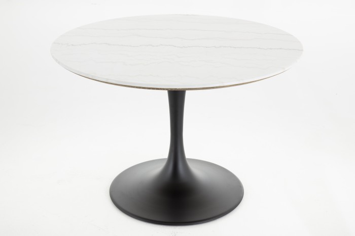 ABOAH, dining table, round, white marble, 110 cm