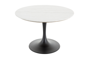 ABOAH, dining table, round, white marble, 110 cm