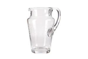 PRAAG, pitcher, mouth-blown glass, engraved, 1,5 L