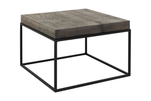 URBAN, side table, oak and metal, dark brown