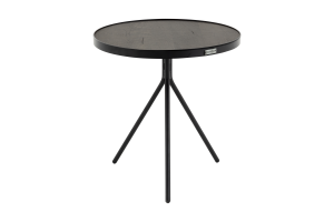 MADISON, side table, oak and metal, round, 45 cm, dark brown