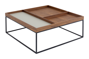 JALON, coffee table, square, wood and metal