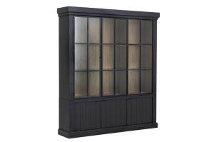 IRON JASON, cabinet, black, oak, 3 iron doors