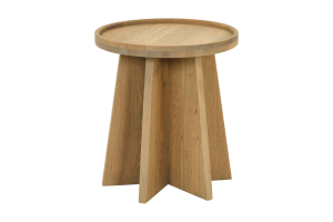 SILVER, side table, weathered oak, round