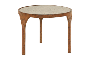SKIBY, side table, metal and marble, round