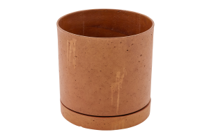GREGG, planter, rust, with saucer, L
