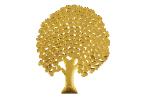 CARTERS, albero decorativo, oro, L