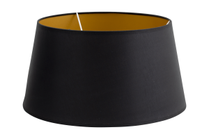 LINDRO, abat-jour, noir et or, cylindrique, 35 cm