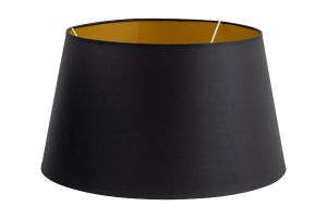 LINDRO, lampshade, black and gold, cylinder, 45 cm