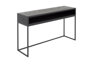 ARMAND, table console, chêne noir et métal