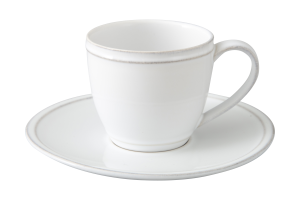 JILLE, cup and saucer, ceramic, white, M, 150ml