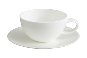 CATHY, cup and saucer, bone china, white, 200ml